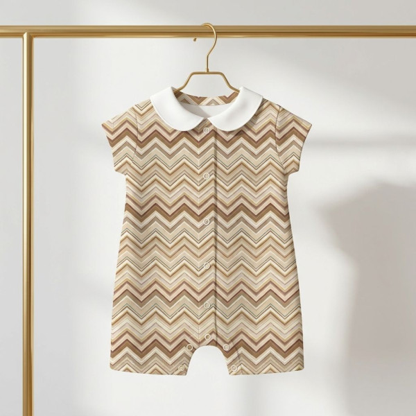 Пісочник із бавовни з комірцем Supima R003CL ZIG ZAG BROWN
