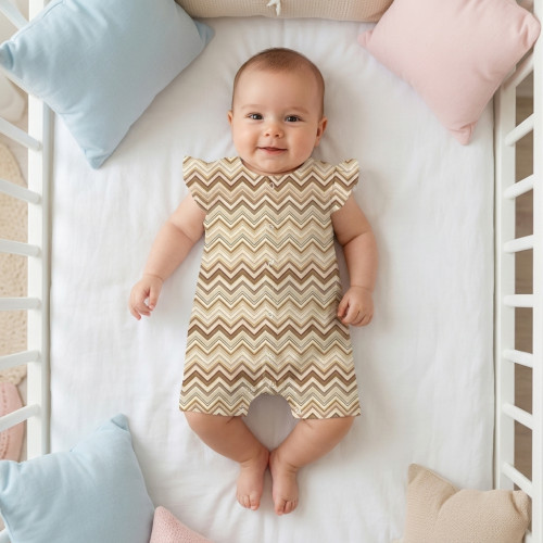 Пісочник із бавовни Supima з крильцями R007 ZIG ZAG BROWN