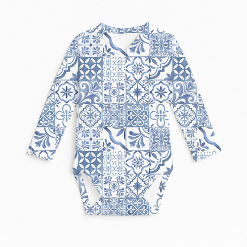 Боді Kimono з довгим рукавом для немовлят BLS004 AMALFI BLUE