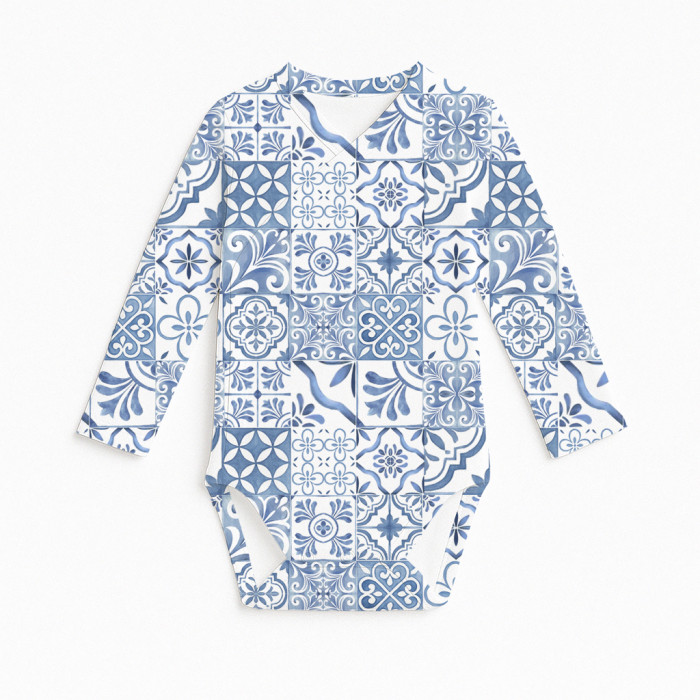 Боді Kimono з довгим рукавом для немовлят BLS004 AMALFI BLUE