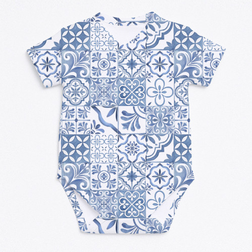Боді Kimono з кортким рукавом для немовлят BSHL004  AMALFI BLUE