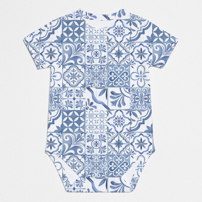 Боді Передня застібка з коротким рукавом для немовлят BSHL009  AMALFI BLUE