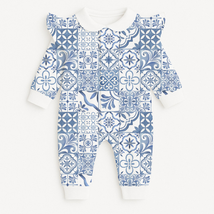 Ромпер з довгим рукавом з комiрцем i рюшками  K070CL AMALFI BLUE