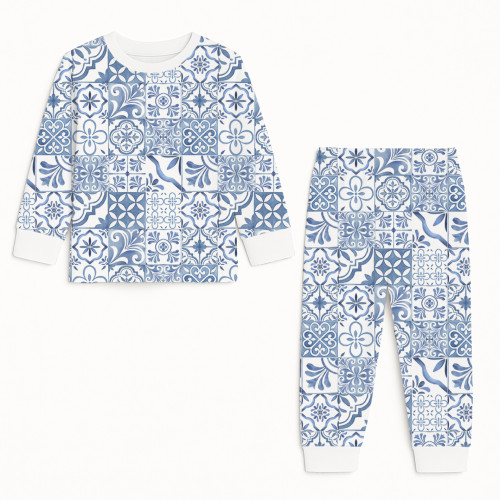 Дитяча піжама з довгим рукавом з 100% pima котона PJ001 AMALFI BLUE