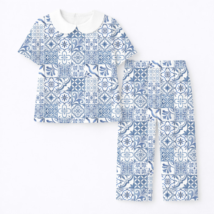 Дитяча піжама з комірцем 100% pima котона PJ021 AMALFI BLUE