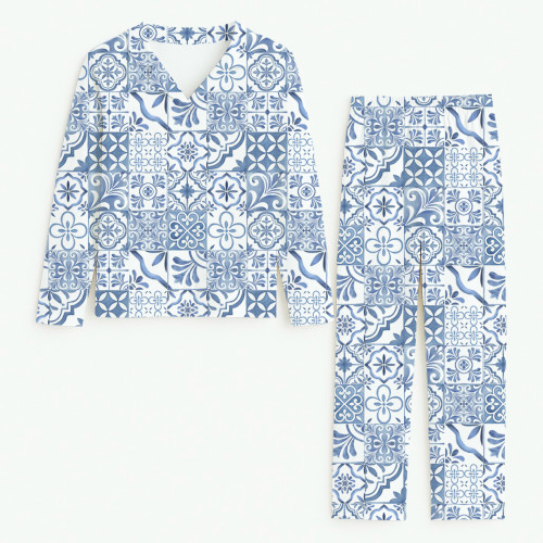 Детская пижама в английском стиле из органического хлопка Pima PJ022 AMALFI BLUE