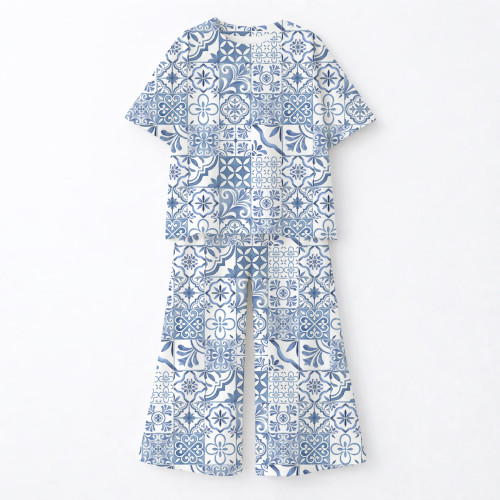 Детский сет с футболкой оверсайз и брючками палаццо  PJ030 100% Pima Cotton