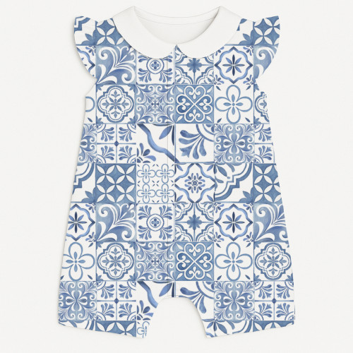 Песочник из хлопка Supima с крылышками и воротником R007CL AMALFI BLUE