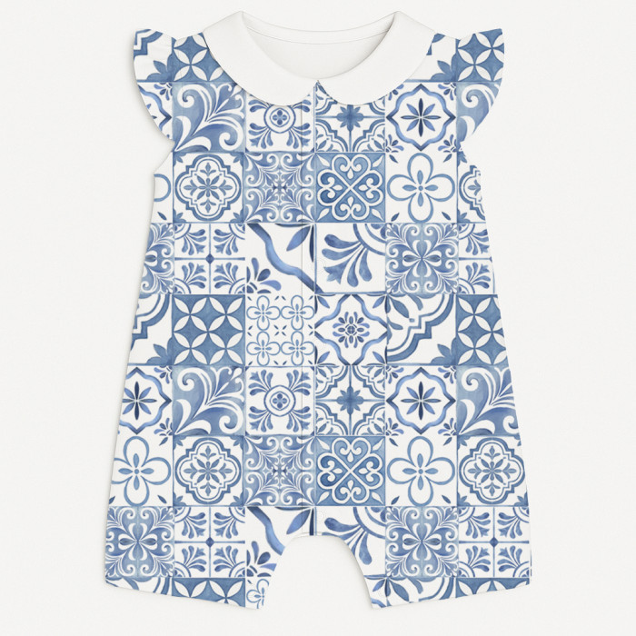 Пісочник із бавовни Supima з крильцями i з комірцем R007CL AMALFI BLUE