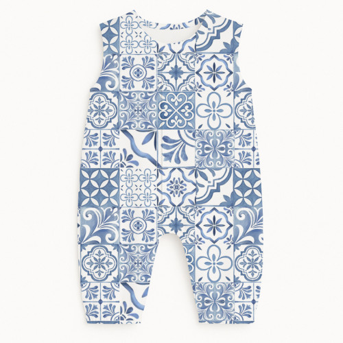 Длинный песочник с рукавами из хлопка Supima R009 AMALFI BLUE