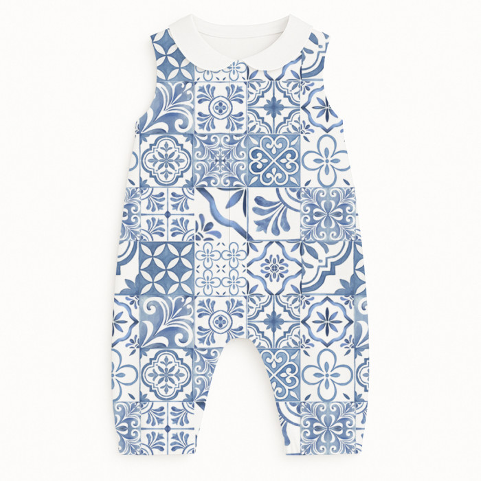 Довгий пісочник з рукавами i комерцем з бавовни Supima R009CL AMALFI BLUE