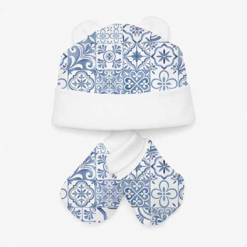 Комплект: шапочка и царапки Set010 AMALFI BLUE