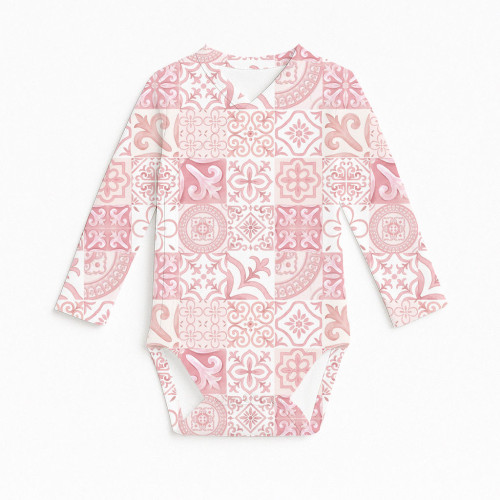 Боді Kimono з довгим рукавом для немовлят BLS004 AMALFI PINK