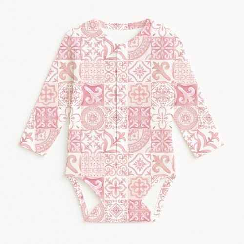 Боді Передня застібка з довгим рукавом для немовлят BLS005  AMALFI PINK