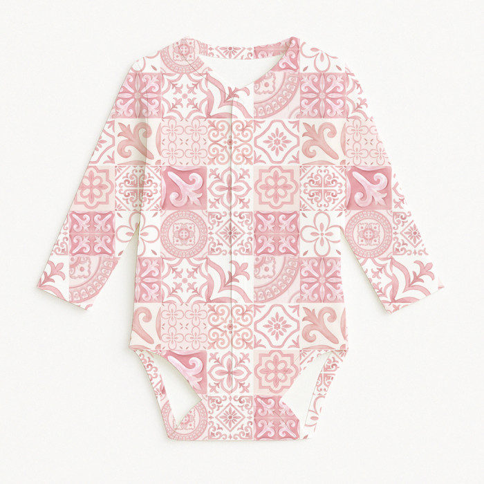 Боді Передня застібка з довгим рукавом для немовлят BLS005  AMALFI PINK