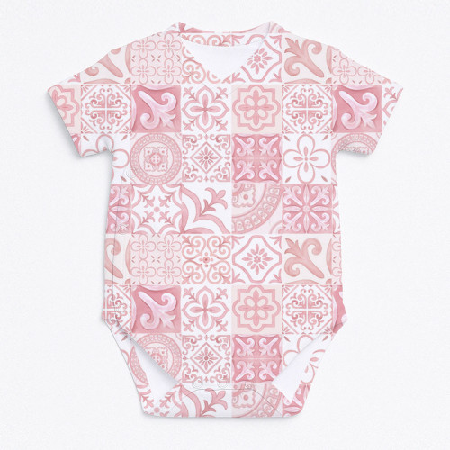 Боді Kimono з кортким рукавом для немовлят BSHL004  AMALFI PINK