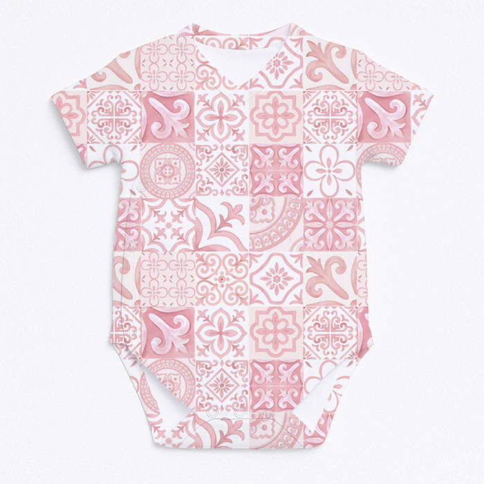 Боді Kimono з кортким рукавом для немовлят BSHL004  AMALFI PINK