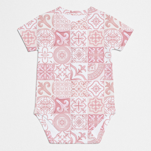 Боді Передня застібка з коротким рукавом для немовлят BSHL009  AMALFI PINK