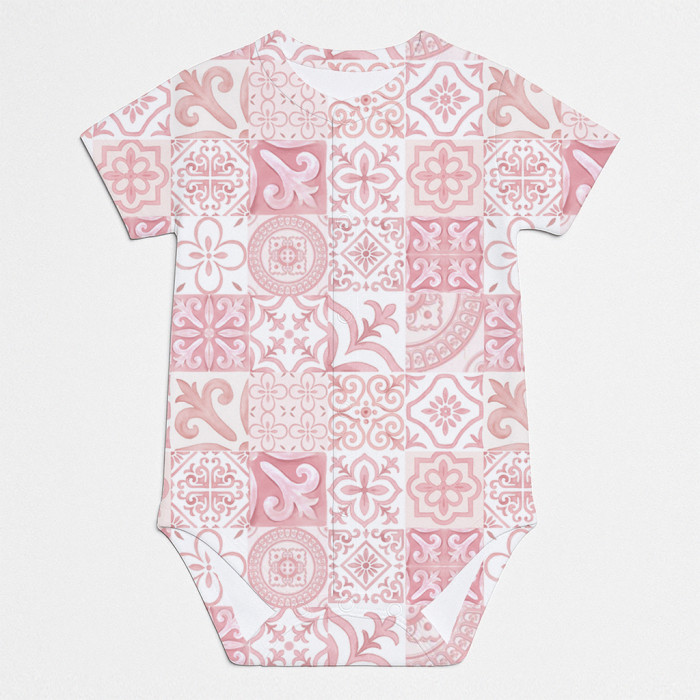Боді Передня застібка з коротким рукавом для немовлят BSHL009  AMALFI PINK