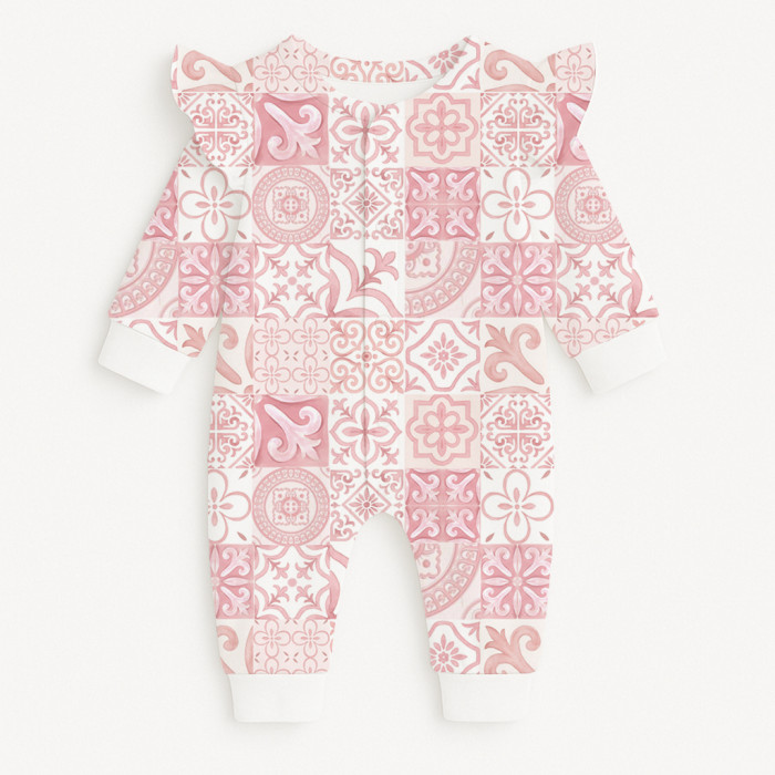 Ромпер з довгим рукавом i рюшками K070 AMALFI PINK