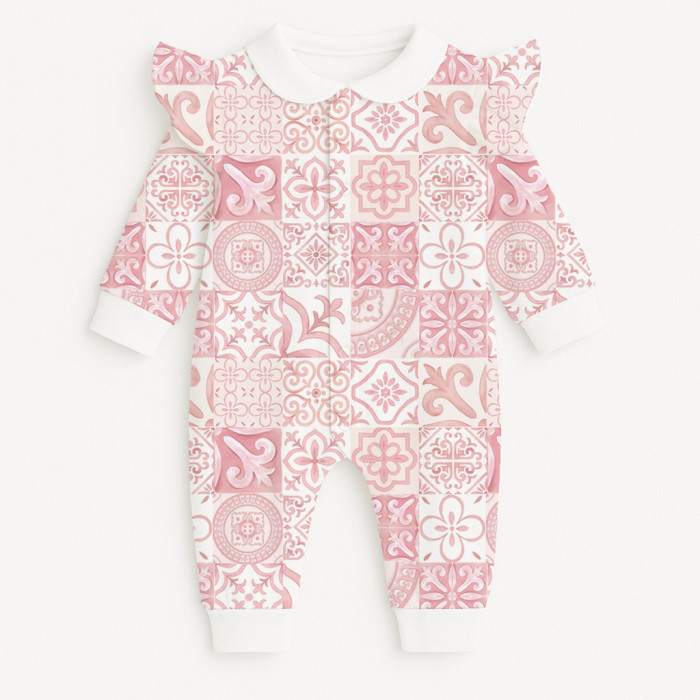 Ромпер з довгим рукавом з комiрцем i рюшками  K070CL AMALFI PINK