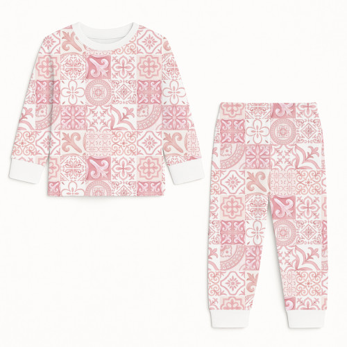 Дитяча піжама з довгим рукавом з 100% pima котона PJ001 AMALFI PINK