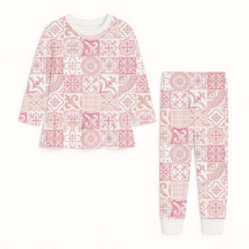 Пижама для девочек из хлопка Supima с длинным рукавом — модель PJ009 AMALFI PINK