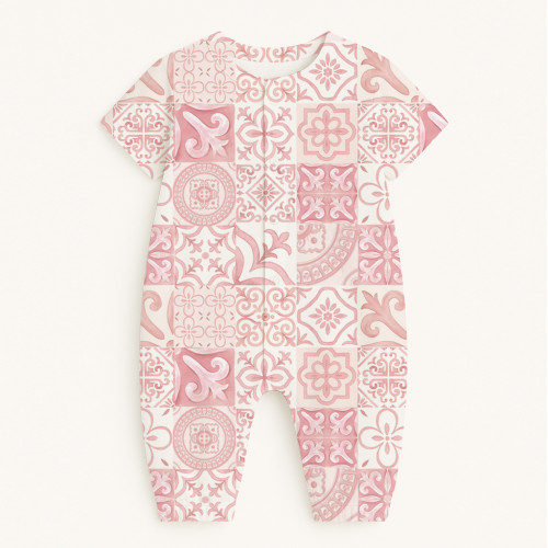 Длинный песочник с рукавами из хлопка Supima R017 AMALFI PINK