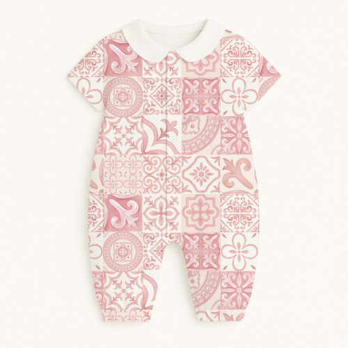 Длинный песочник с рукавами и воротником из хлопка Supima R017CL AMALFI PINK