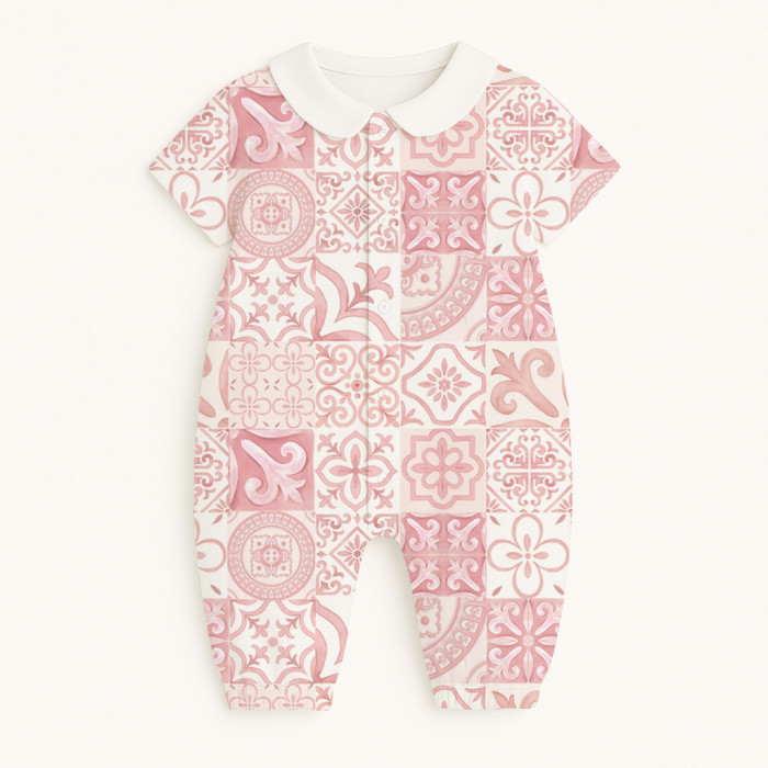 Довгий пісочник із рукавами з бавовни з комiрцем Supima R017CL AMALFI PINK