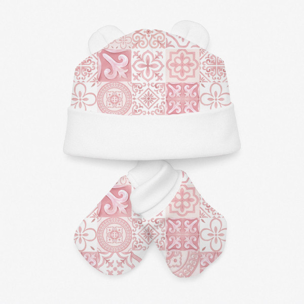 Комплект: шапочка та царапки Set010 AMALFI PINK
