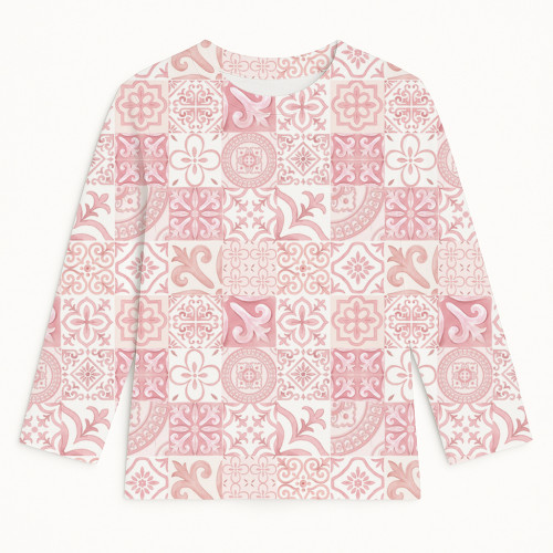 Футболка з довгим рукавом для хлопчиків та дівчаток TSH002 AMALFI PINK