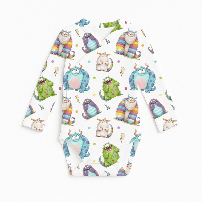 Боді Kimono з довгим рукавом для немовлят BLS004 BOO