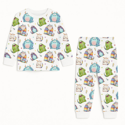Дитяча піжама з довгим рукавом з 100% pima котона PJ001 BOO