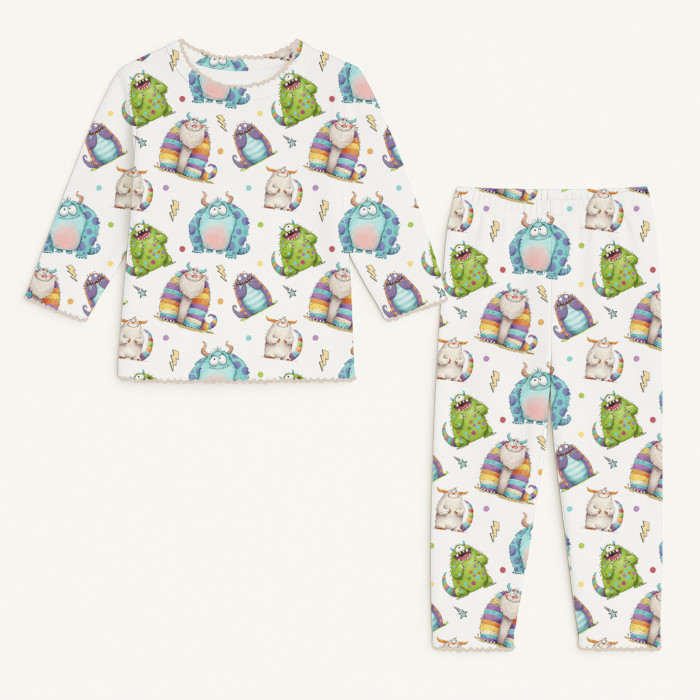 Дитяча піжама з довгим рукавом з 100% pima котона PJ025 BOO