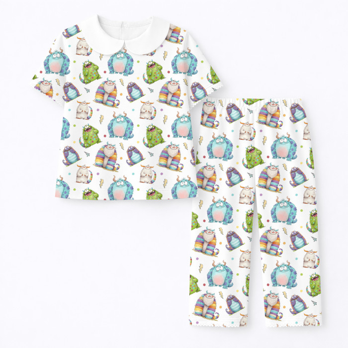 Дитяча піжама з комірцем 100% pima котона PJ021 BOO