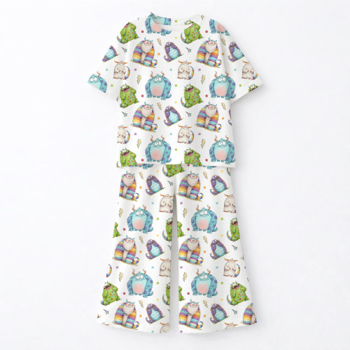 Детский сет с футболкой оверсайз и брючками палаццо  PJ030 100% Pima Cotton