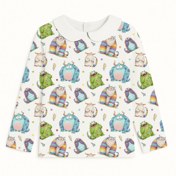 Футболка з довгим рукавом для хлопчиків та дівчаток  з комiрцем TSH002CL BOO
