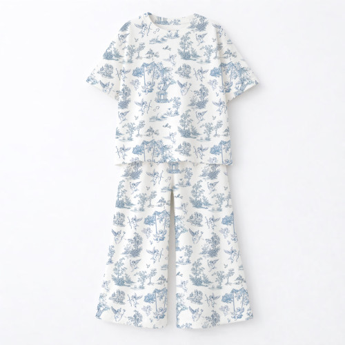 Детский сет с футболкой оверсайз и брючками палаццо  PJ030 100% Pima Cotton