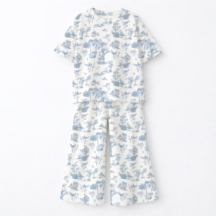 Дитячий сет з футболкою oversize та штанами палаццо PJ030 100% Pima Cotton