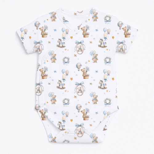 Боді Kimono з кортким рукавом для немовлят BSHL004  HUGGY