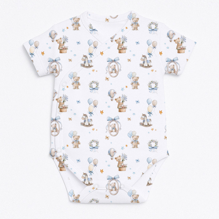 Боді Kimono з кортким рукавом для немовлят BSHL004  HUGGY