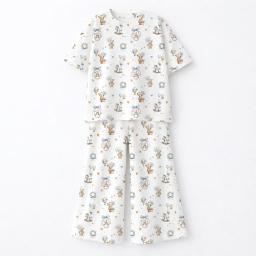 Детский сет с футболкой оверсайз и брючками палаццо  PJ030 100% Pima Cotton