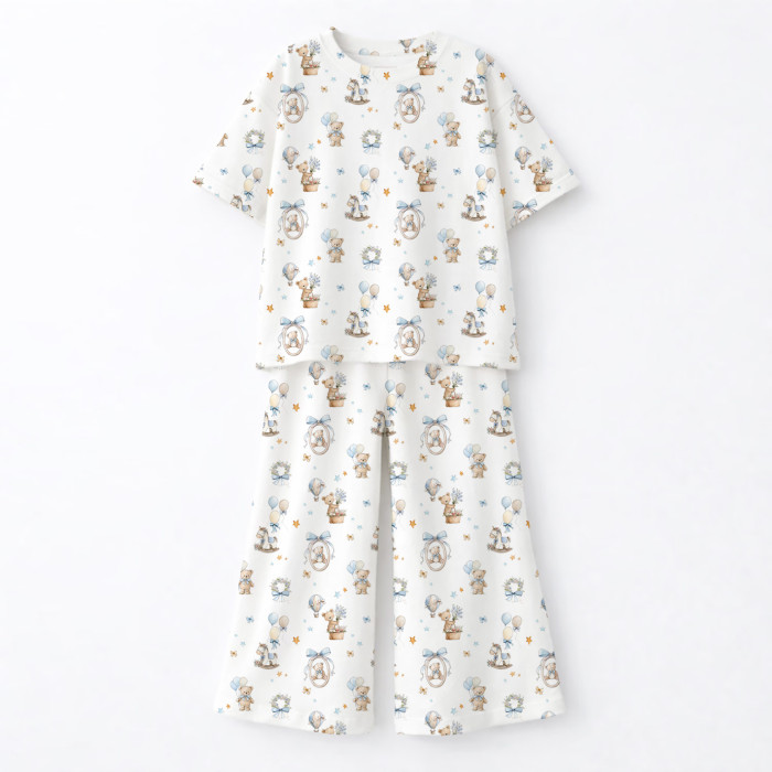 Дитячий сет з футболкою oversize та штанами палаццо PJ030 100% Pima Cotton