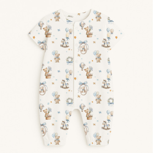 Длинный песочник с рукавами из хлопка Supima R017 HUGGY