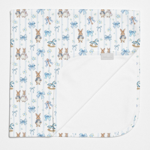 Двухслойное одеяльце-пеленка для малышей BL001  LULU BLUE