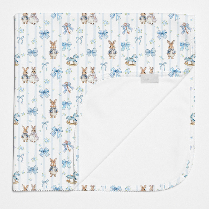 Двухслойное одеяльце-пеленка для малышей BL001  LULU BLUE