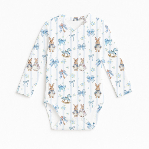 Боді Kimono з довгим рукавом для немовлят BLS004 LULU BLUE