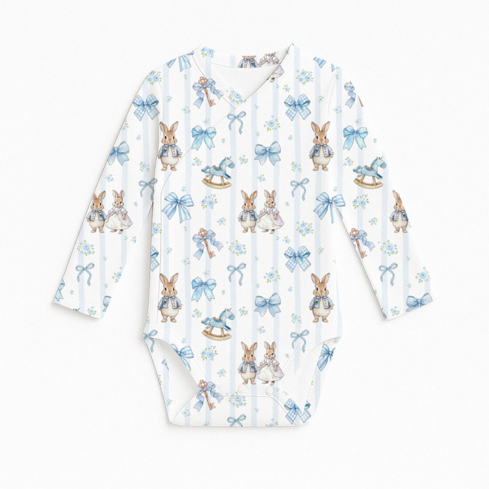 Боді Kimono з довгим рукавом для немовлят BLS004 LULU BLUE
