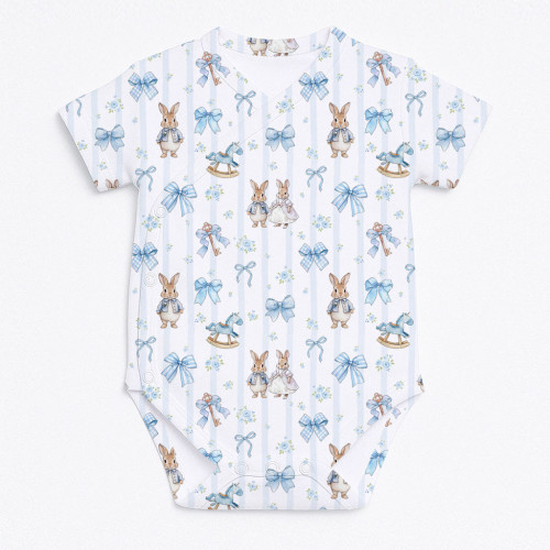 Боді Kimono з кортким рукавом для немовлят BSHL004  LULU BLUE